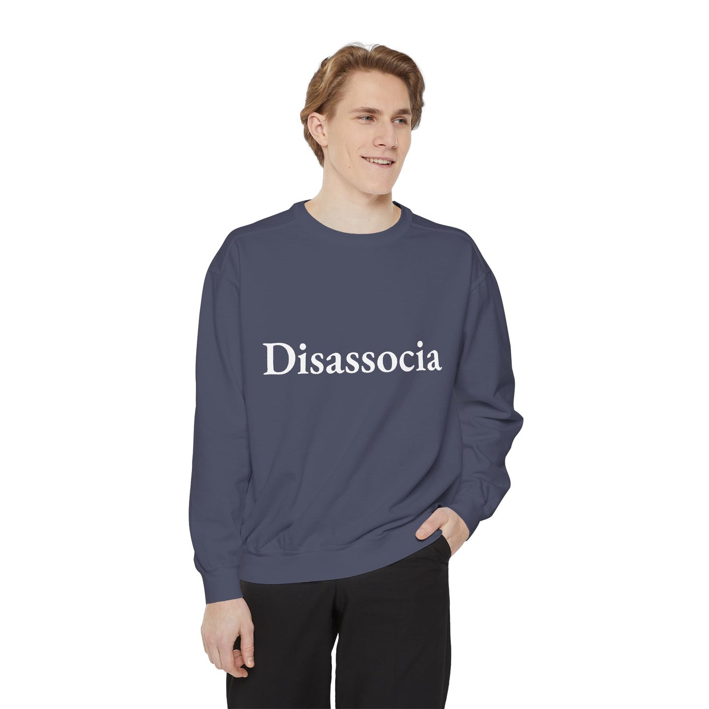 Disassocia Unisex Garment-Dyed Sweatshirt - Cozy & Stylish Vintage Feel