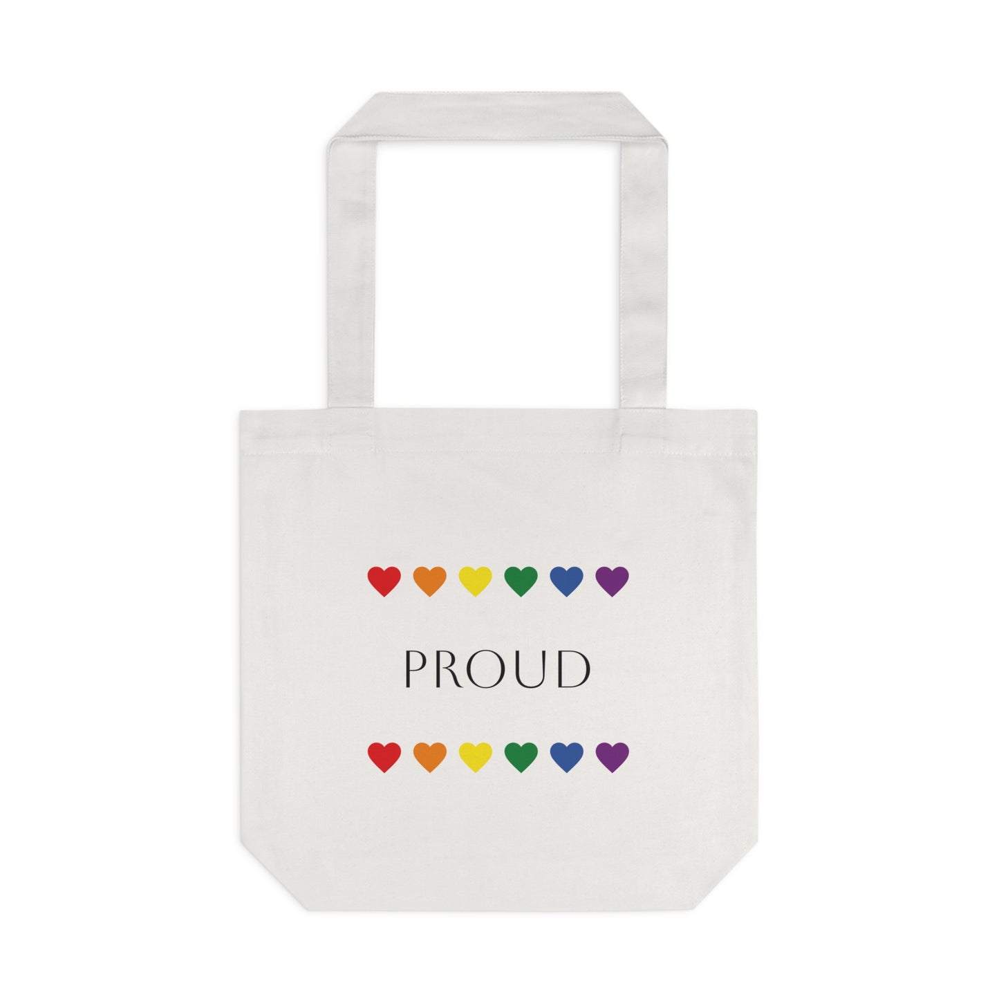 Proud Rainbow Cotton Tote Bag | LGBTQ+ Support, Pride Event, Reusable Shopping, Eco-Friendly Gift, Everyday Use