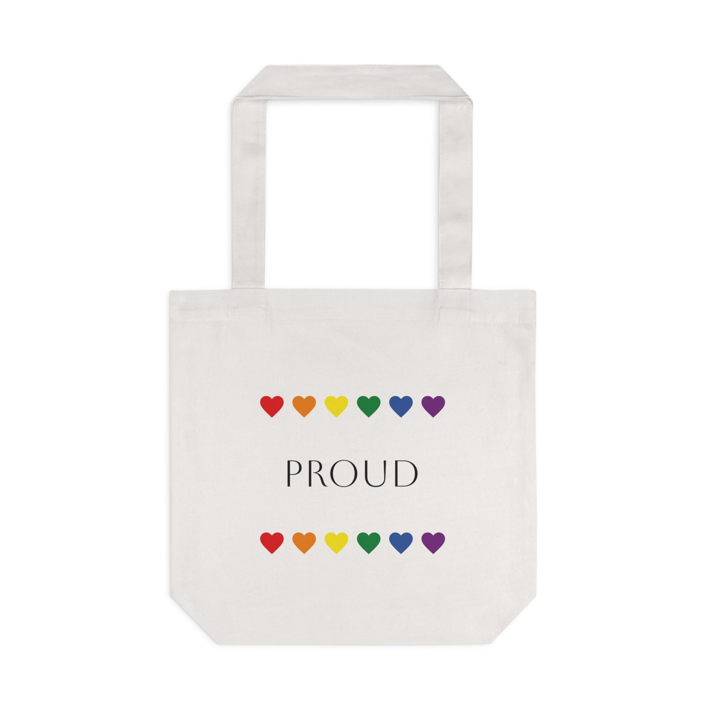 Proud Rainbow Cotton Tote Bag | LGBTQ+ Support, Pride Event, Reusable Shopping, Eco-Friendly Gift, Everyday Use
