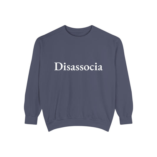 Disassocia Unisex Garment-Dyed Sweatshirt - Cozy & Stylish Vintage Feel